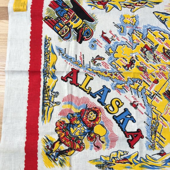 Vintage Alaska Tablecloth Cactus Cloth - Picture 2 of 6